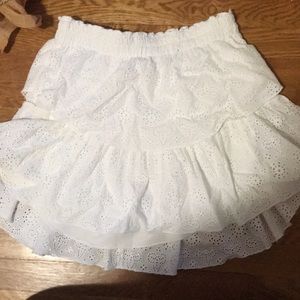LOVESHACKFANCY ruffle eyelet mini skirt